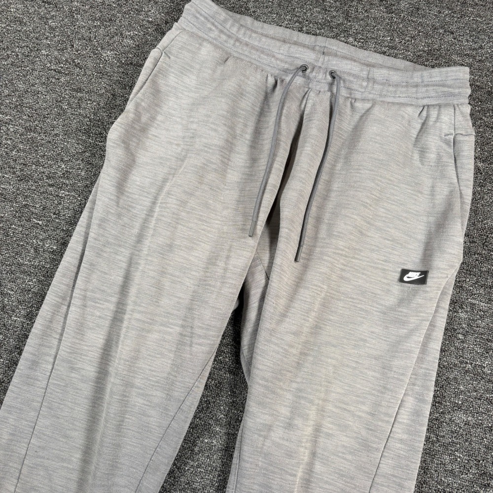 Nike Jogger Pants Mens Medium Gray Heathered Tapered Sweatpants Drawstring
